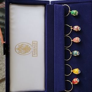 Faberge wine charms.Set of 6 multicolor